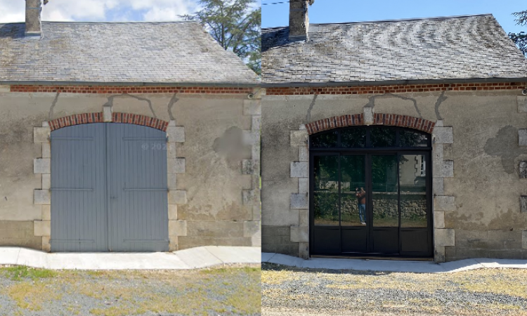 Domobaie - Menuisier - Menuiserie - Nevers - Cosne sur Loire - SOMFY - Porte de grange - Design -  Aluminium isolé -  Sur mesure - Pvc - Bois - Anthracite - Grand ensemble